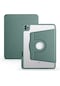 Noktaks - iPad Uyumlu Air 10.9 2020 4.nesil - Kalem Bölmeli Dönebilen Stand Termik Kılıf - Koyu Yeşil