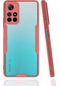Noktaks - Xiaomi Redmi Note 11t 5g Uyumlu - Kılıf Kenarı Renkli Arkası Şeffaf Parfe Kapak - Pembe