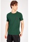 Maraton Sportswear Slimfit Erkek Bisiklet Yaka Kısa Kol Basic Yeşil T-Shirt 18855-Yeşil
