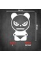 Kızgın Erkek Panda Sticker - Araba Sticker - 26cmx40cm - Beyaz