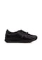 M2s Siyah Hakiki Deri Kadın Lastikli Comfort Ayakkabı Siyah