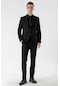 Erkek Basic Düz Slim Fit Takım Elbise Gömlek + Kravat -  Siyah