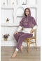 Mirano 3307 Peluş Welsoft Polar Kışlık Kapşonlu Kadın Pijama Takımı-lila