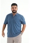 Modaplaza Erkek Büyük Beden Polo Yaka Tshirt 1001-1- Mavi E22YSMNT1001-1TSHRTPARLAMENT