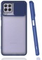 Samsung Galaxy M22 Kılıf Lopard Slayt Sürgülü Kamera Korumalı Renkli Silikon Kapak - Lacivert