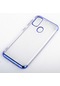 Kilifone - Samsung Uyumlu Galaxy M21 - Kılıf Dört Köşesi Renkli Arkası Şefaf Lazer Silikon Kapak - Mavi