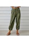 Vintage Boho Pamuk Keten Pantolon Kadınlar İçin Yaz Cepler Ince Plaj Pantolon Kadın Rahat Yüksek Bel Gevşek Harem Pantolon Askeri Yeşil Haki