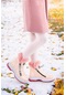 Kiko Kids 250 Rugan Çatlak Fermuarlı Kız Çocuk Bot Ayakkabı Pudra