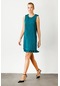Ekol Sıfır Yaka Kolsuz Yeşil Kadın Elbise 24ekl04082