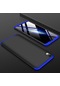 Noktaks - Xiaomi Uyumlu Xiaomi Redmi 7a - Kılıf 3 Parçalı Parmak İzi Yapmayan Sert Ays Kapak - Siyah-mavi