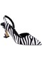 Pullman Saten Kadın Topuklu Ayakkabı Pl-3100 Siyah Beyaz-siyah Beyaz