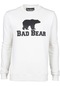 Bad Bear Crewneck Erkek Beyaz Baskılı Sweatshirt