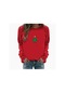 Kadın Noel Temalı Uzun Kollu Sweatshirt Gri
