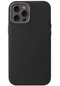 Noktaks - iPhone Uyumlu 12 Pro Max - Kılıf Kablosuz Şarj Destekli Leathersafe Magsafe Kapak - Siyah