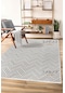 Saraz Halı Ada Kilim Modern Salon Mutfak Koridor Kesme Yolluk Dokuma Makine Halısı Zigzag Krem Krem
