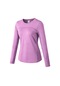 Kadınlar İçin Sonbahar Ve Kış Artı Kadife Çabuk Kuruyan Streç Yoga Uzun Kollu Sweatshirt Mor