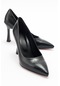 Luvishoes Forest Siyah Baskı Kadın Topuklu Ayakkabı