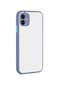 Noktaks - İphone Uyumlu İphone 12 Mini - Kılıf Arkası Buzlu Renkli Düğmeli Hux Kapak - Mor