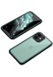 iPhone Uyumlu 12 Kılıf Lopard Dor Silikon Temperli Cam Kapak - Koyu Yeşil