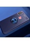 Kilifone - Xiaomi Uyumlu Mi A2 Lite - Kılıf Yüzüklü Auto Focus Ravel Karbon Silikon Kapak - Mavi
