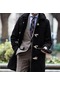 Ikkb Kışın Yeni Moda Trendi Erkek Orta Boy Kaban Siyah