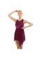 Bosphorusboutique Koyu Mor Kadın Parlak Pul Kolsuz Dans Elbise Artistik Patinaj Sanatsal Jimnastik Eğitimi Lirik Bale Dans Leotard Elbise Qr Koyu Mor