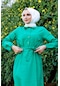 Elegan Belden Bağlmalı Elbise - 71097 - Benetton Yeşil-benetton Yeşil