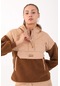 Maraton Sportswear Comfort Kadın Kapşonlu Uzun Kol Outdoor Taba Sweatshirt 21441-taba