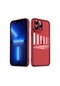 Noktaks - İphone 12 Pro Max Uyumlu - Kılıf Kamera Korumalı Transparan Post Kapak - Kırmızı
