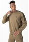 Maraton Sportswear Regular Erkek Bisiklet Yaka Uzun Kol Basic Açık Haki Sweatshirt 21826-açık Haki