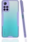 Noktaks - Xiaomi Redmi Note 11t 5g Uyumlu - Kılıf Kenarı Renkli Arkası Şeffaf Parfe Kapak - Mor