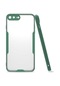 Kilifone - İphone Uyumlu İphone 8 Plus - Kılıf Kenarı Renkli Arkası Şeffaf Parfe Kapak - Koyu Yeşil