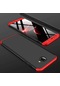 Kilifone - Samsung Uyumlu Galaxy J4 Plus - Kılıf 3 Parçalı Parmak İzi Yapmayan Sert Ays Kapak - Siyah-kırmızı