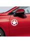 Star Sticker Model 5 - 4x4 Sticker - Off Road Sticker - Jeep Sticker - 20cm X 20cm - Beyaz