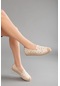 Düz Taban Nakış İşlemeli Bej Kadın Günlük Ayakkabı-2366-bej