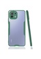 Kilifone - Xiaomi Uyumlu Mi 11 Lite - Kılıf Kenarı Renkli Arkası Şeffaf Parfe Kapak - Koyu Yeşil