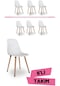 Mutfak Sandalyesi / Yemek Sandalyesi / Sandalye Takımı / 6 Kişilik / Flora Axen Beyaz
