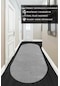 Valery Home Oval Comfort Puffy Overloklu Peluş Yolluk Açık Gri