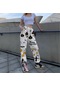 Polyester Jersey Halloween Temalı Kadın Pantolon Sonbahar/kışlık Desenli Kadın Pantolon Bayan Polyester Jersey Uzun Pantolon Beyaz