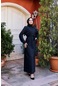 Elegan Belden Bağlmalı Elbise - 71097 - Siyah-siyah