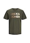 Jack & Jones Renk Geçişli Logo Baskılı Tişört Forest 12249602 Haki