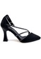 Ayakkabımood 01 Lp 9 Cm Siyah Saten Kadın Topuklu Ayakkabı