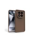 Xiaomi Redmi Note 14 Pro 5g / Poco X7 5g Kılıf Kamera Korumalı Kalın Kenarlı Viera Silikon Case Kahverengi