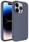 iPhone Uyumlu 13 Pro Kılıf Magsafe Wireless Şarj Özellikli Pastel Renk Silikon Lopard Plas Kapak - Lavendery Gray