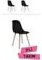 Mutfak Sandalyesi / Yemek Sandalyesi / Sandalye Takımı / 2 Kişilik / Flora Axen Siyah