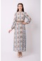 Violevin Er-cool Kadın Kemerli Şifon Elbise 8025-25-bej