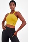 Maraton 17499 Active Slim Fit Kadın Bisiklet Yaka Kolsuz Gym Bralet Sarı