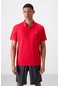 Tommy Life Kırmızı Logo Baskılı Standart Kalıp Polo Yaka Aktif Spor Erkek T-shirt - 88252 Kirmizi