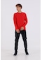 Maraton Sportswear Regular Erkek Bisiklet Yaka Uzun Kol Basic Kırmızı Sweatshirt 20906-kırmızı
