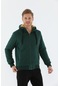 Maraton Sportswear Comfort Erkek Kapşonlu Uzun Kol Basic Yeşil Mont 20181-yeşil